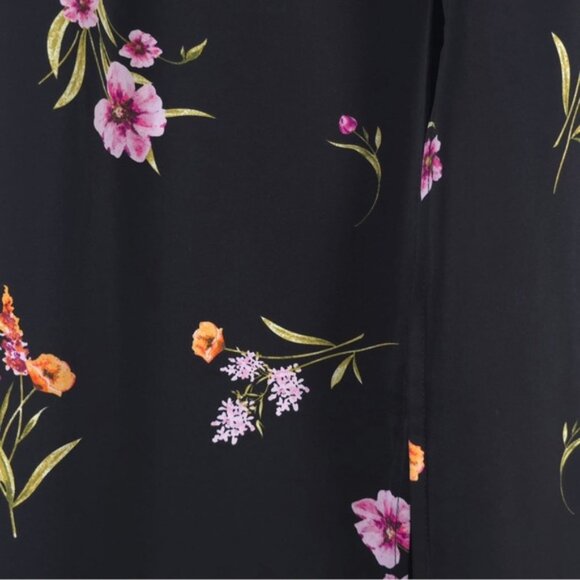 Lulus Blooming Vision Black Floral Maxi Dress Side Slit Size LARGE - Picture 11 of 13